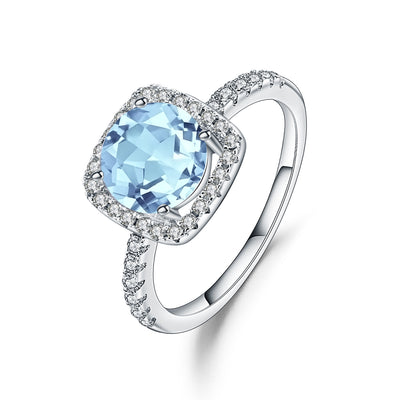 Anillo de Plata Esterlina S925 con Topacio Multicolor Incrustado - Image 14