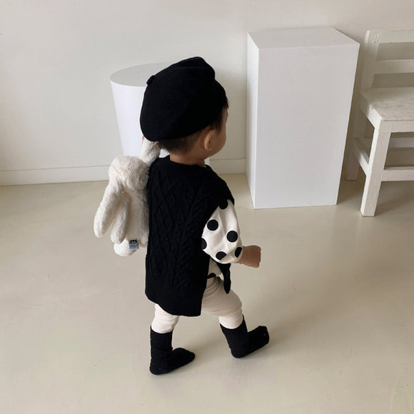 Chaleco Tejido Oversized con Patrón de Lino - Diseño Holgado y Versátil