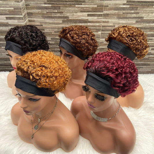 Banda para Cabello de Seda de Hielo con Cabello Humano Real Multicolor Elfa