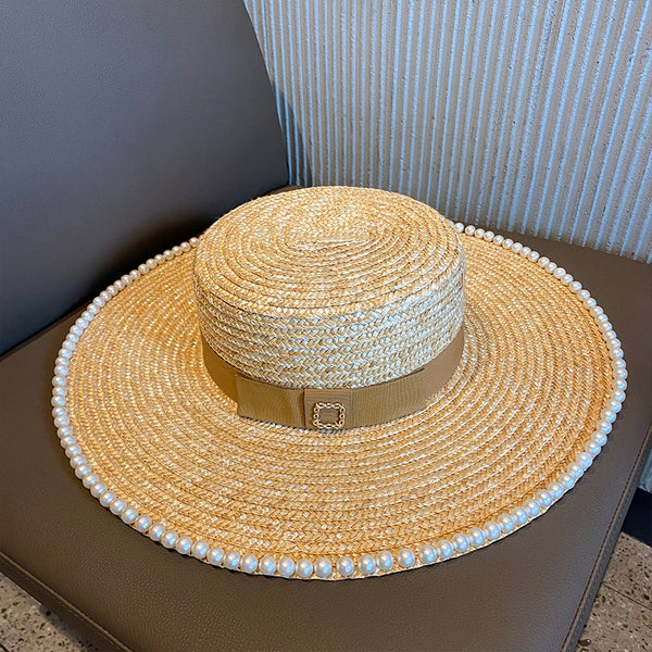 Sombrero de Paja Natural con Ala Ancha Pearl Element