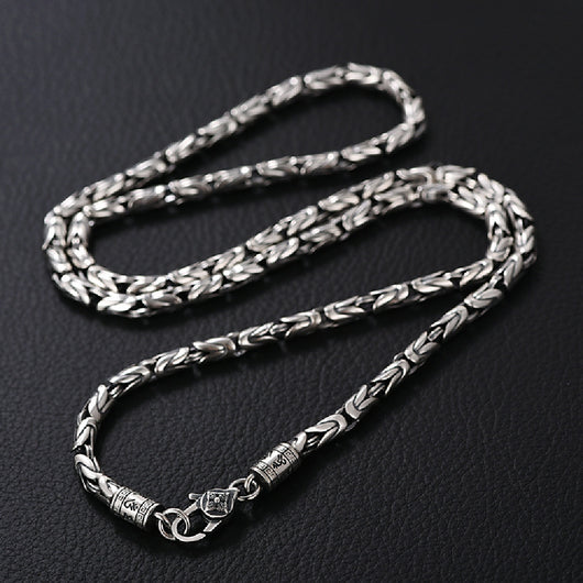 Collar de Plata Cuadriculado para Hombre - Diseño Moderno - Image 4