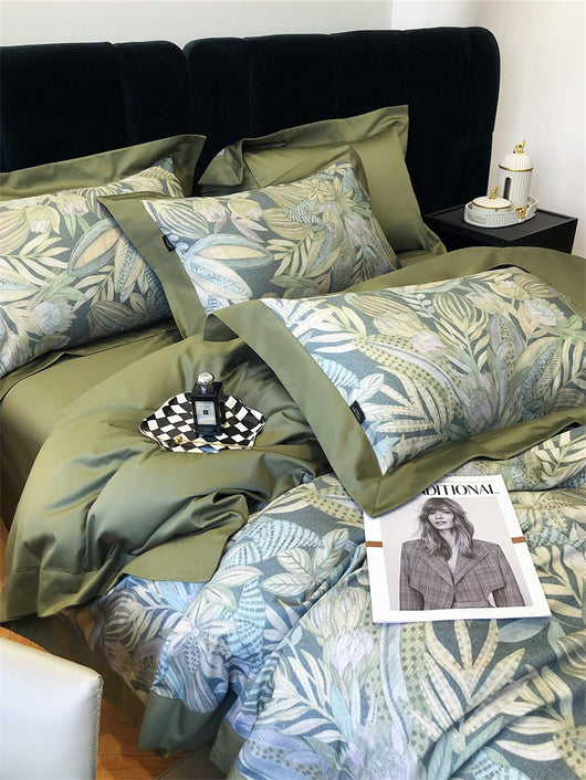 Juego de Cama de Algodón Premium Estilo Campestre con Flores Digitales - Image 41