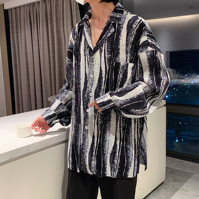 Camisa Holgada a Rayas Retro para Hombre - Image 7