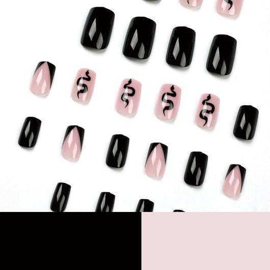 Uñas Postizas French Bisel Negro Premium - Image 11