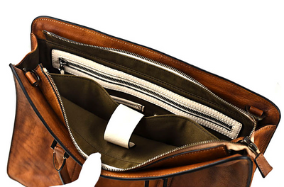 Bolso de Cuero Curtido al Vegetal Estilo Retro Horizontal para Hombre - Image 16