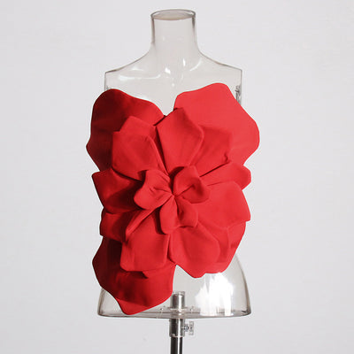 Top Tubo Backless con Flores 3D - Image 11