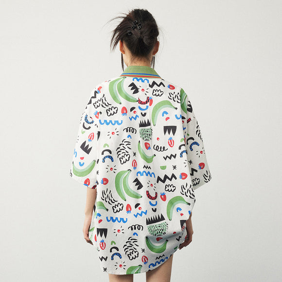 Playera Estampado Abstracto Unisex para Verano
