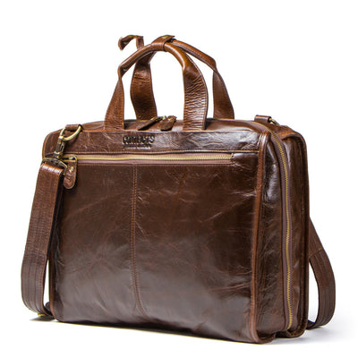 Maletín de Cuero Genuino para Hombre - Bolsa Mensajero Profesional con Compartimento para Laptop - Image 8