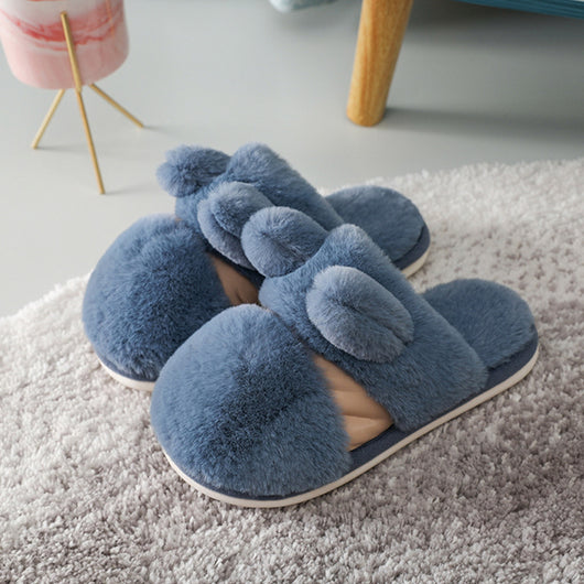 Pantuflas de Confinamiento Hogar con Pelaje de Conejo Engrosado - Image 24