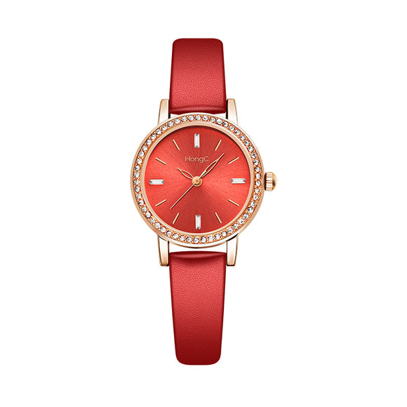 Reloj de Moda para Estudiante con Diamantes y Correa Coreana