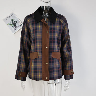 Abrigo Acolchado con Cuello de Piel - Diseño Tartán Otoño Invierno - Image 10