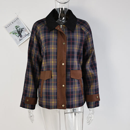 Abrigo Acolchado con Cuello de Piel - Diseño Tartán Otoño Invierno - Image 10