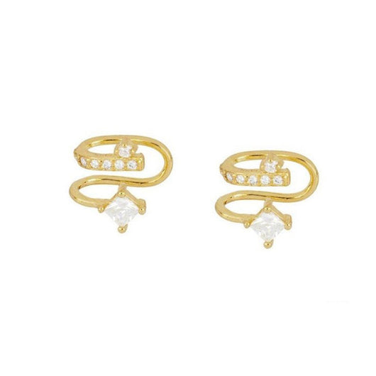 Aretes de Clip en Plata Esterlina con Diamantes Geométricos Premium - Image 4