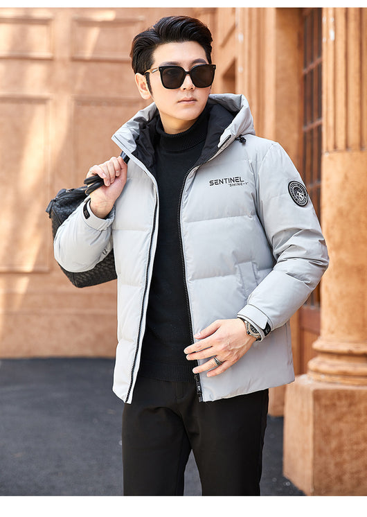 Chaqueta Acolchada con Capucha para Hombre en Plumón Blanco - Image 12