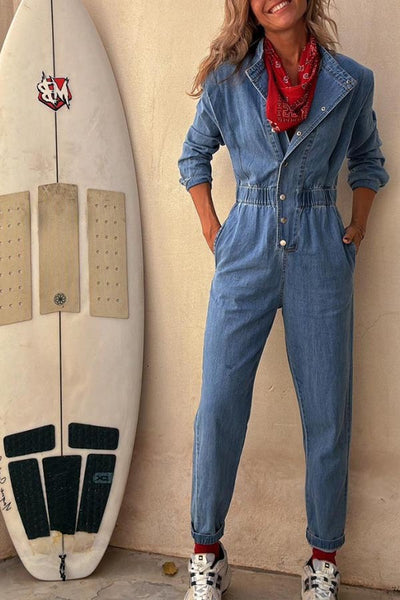 Jumpsuit Casual Mujer con Bolsillos - Diseño Street Lavado - Image 11