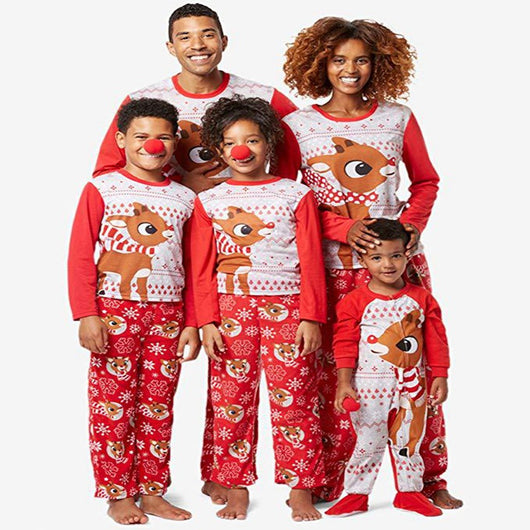 Pijamas Navideños a Juego para Toda la Familia - Estampado de Zorro Lindo - Image 2