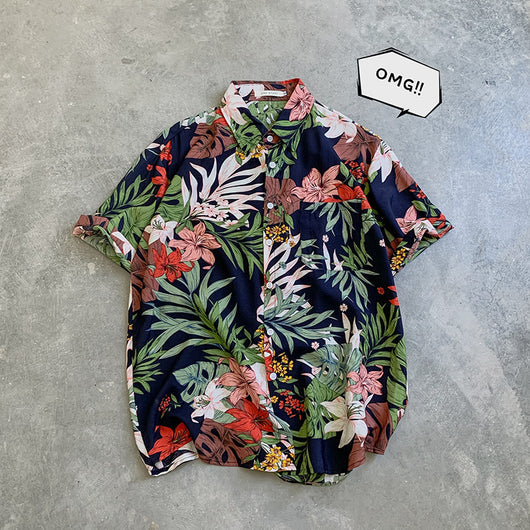 Camisa Suelta Estampada de Manga Corta para Hombre - Image 60