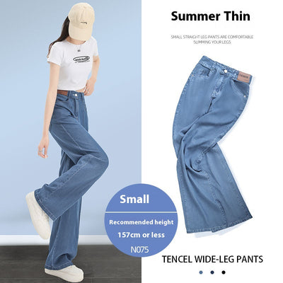 Pantalones Lyocell Rectos Cintura Alta Efecto Seda Pierna Ancha - Image 11