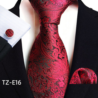 Set de 3 Piezas: Corbata Paisley, Pañuelo de Bolsillo y Gemelos - Image 21
