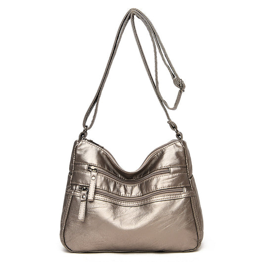 Bolso Bandolera de Cuero Genuino Lavado - Diseño Minimalista Versátil - Image 13