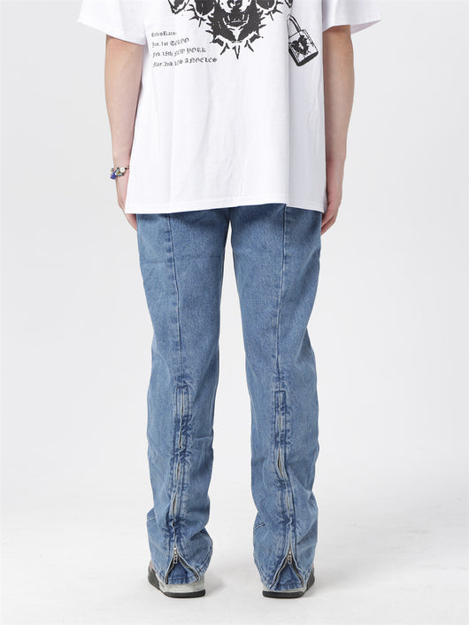 Jeans Hip-hop con Pentagrama y Cierre Lateral para Hombre - Image 11