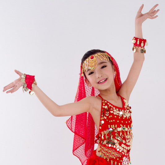 Traje de Danza India Xinjiang para Niñas - Disfraz de Danza del Vientre Infantil