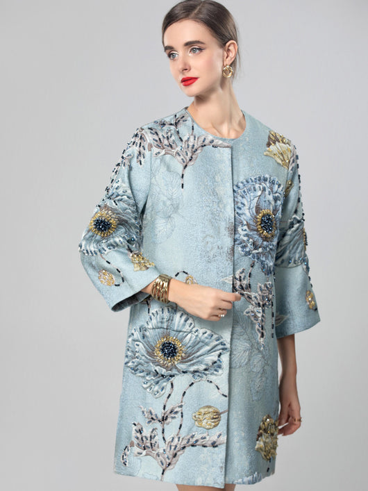 Blazer Azul Tres Cuartos para Mujer - Elegancia Versátil - Image 15