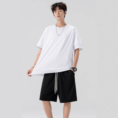 Conjunto de Pantalón y Camiseta Ice Silk para Hombre - Color Sólido - Image 2