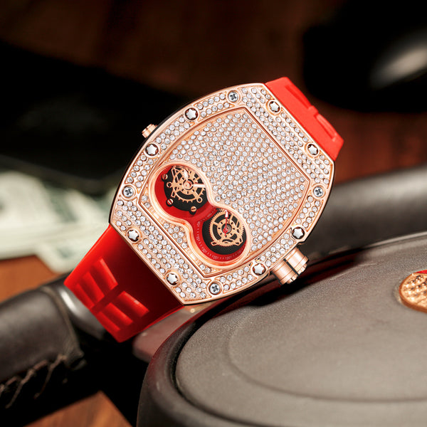 Reloj de Cuarzo para Hombre con Diamante y Personalidad Fashion