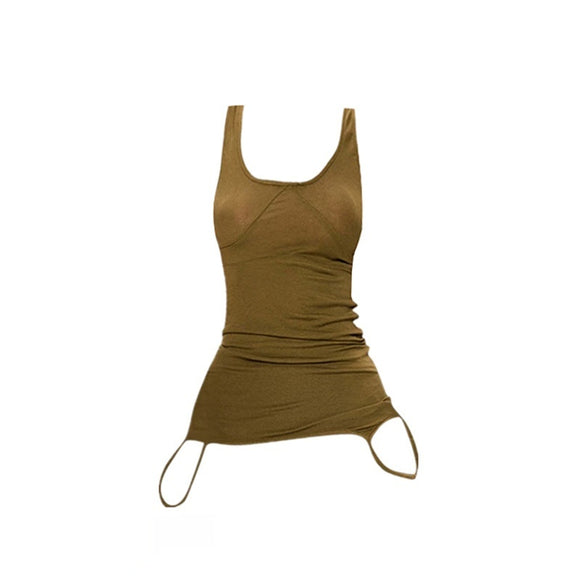 Chaleco Tejido Verde con Doble Correa - Top Reductor de Silueta para Mujer