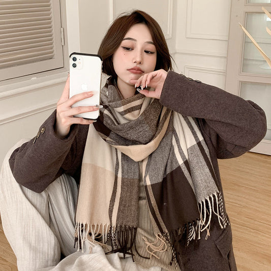 Chal Pashmina Escocés con Borlas para Mujer - Tejido Grueso y Cálido - Image 2