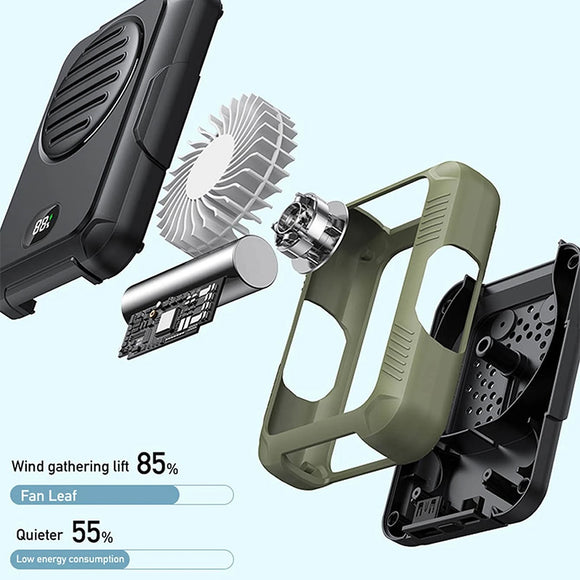 Ventilador Portátil de Cuello con Batería de Gran Capacidad USB - Deportes y Actividades Outdoor