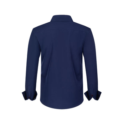 Camisa Hombre Estiramiento Cuádruple con Lunares y Bloques de Color - Image 22