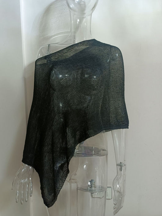 Blusa Tejida de Protección Solar con Capa Irregular para Mujer - Image 30