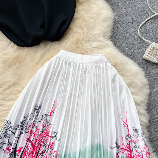 Conjunto de Dos Piezas: Blusa Plisada sin Mangas y Falda Diseño Exclusivo para Mujer - Image 49