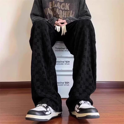 Pantalones Casuales Talla Grande con Patrón Cuadros para Hombre - Image 5