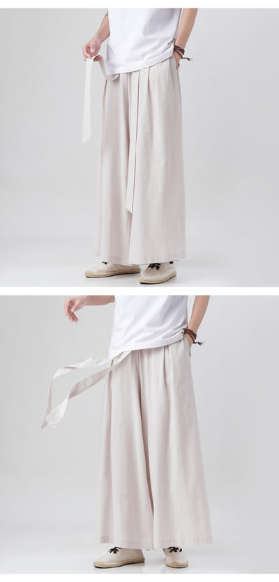 Pantalones Holgados de Algodón y Lino Talla Grande Estilo Chino para Hombre - Image 22