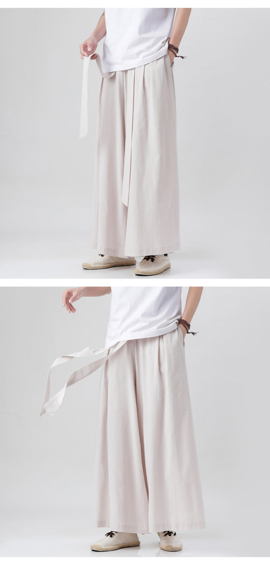 Pantalones Holgados de Algodón y Lino Talla Grande Estilo Chino para Hombre - Image 22