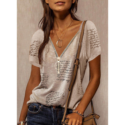Blusa Casual para Mujer con Cuello en V y Estampado - Image 3