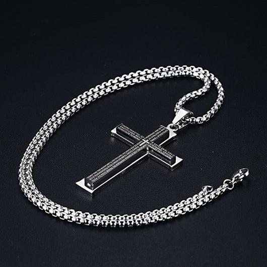 Collar de Titanio Doble Cruz para Hombre con Colgante de Acero Inoxidable - Image 11