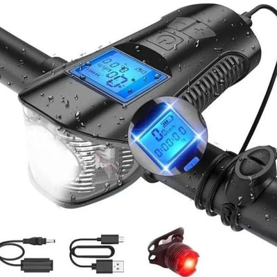 Luz Frontal para Bicicleta USB con Altavoz y Velocímetro - Image 19