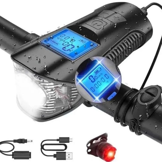 Luz Frontal para Bicicleta USB con Altavoz y Velocímetro - Image 19