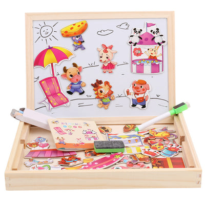 Pizarra Magnética Doble Cara con Puzzle 3D - Tablero de Dibujo Infantil Farm Mania - Image 12