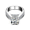 S925 Plateado Zircon Women Fashion Ring Blanco Tamaño 4