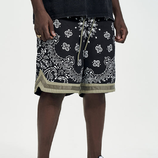 Shorts Hip-hop Militar con Empalmes y Corte Bajo para Hombre - Image 16