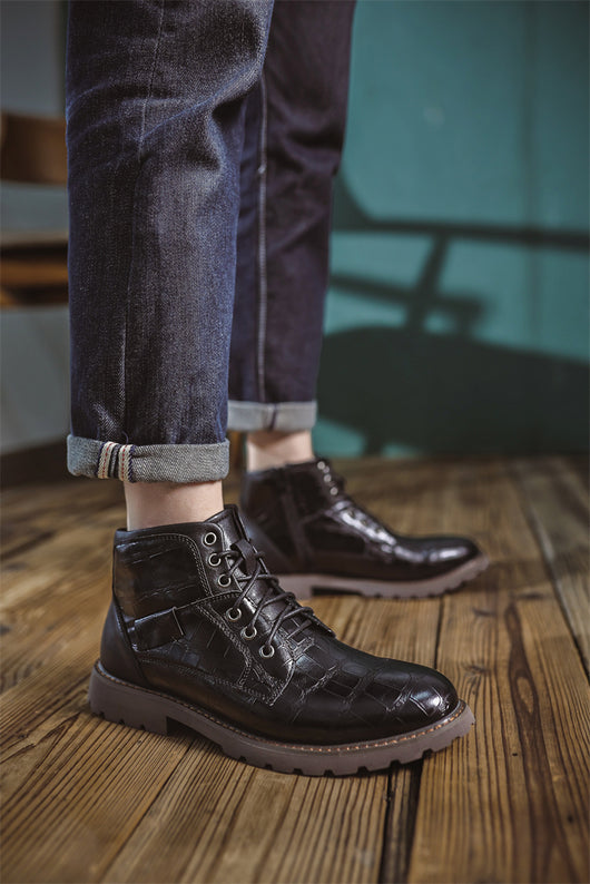 Botas de Cuero Retro con Cierre Lateral para Aventuras Urbanas - Image 17