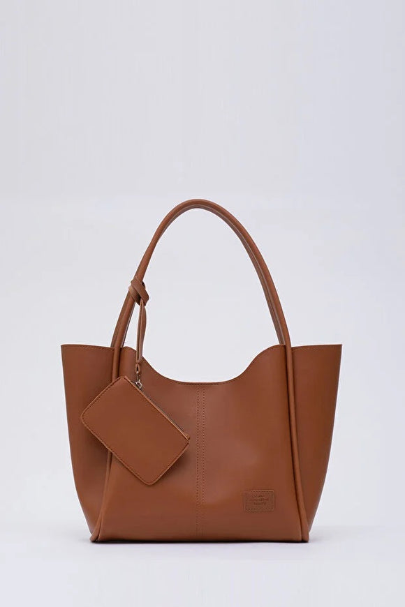 Bolso de Cuero Sintético para Mujer con Cartera y Neceser Integrado