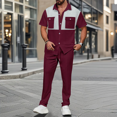 Conjunto de Dos Piezas: Camisa y Pantalón con Bloques de Color - Image 2