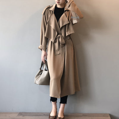 Abrigo Trinchera Largo para Mujer Estilo Británico Retro - Image 15