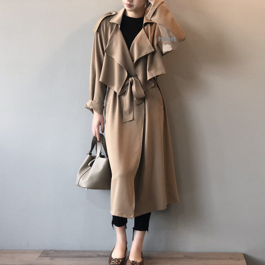 Abrigo Trinchera Largo para Mujer Estilo Británico Retro - Image 15